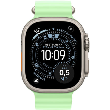 Bracelet APPLE 49 mm Océan vert fluo - Ftitane naturel