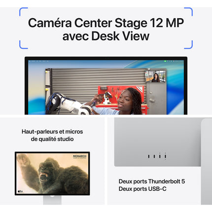Ecran PC 5K APPLE Studio Display 27'' Verre Nano-texturé Pied réglable