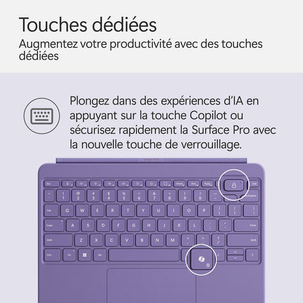 Clavier MICROSOFT Clavier + Stylet Violet Surface Pro 12''