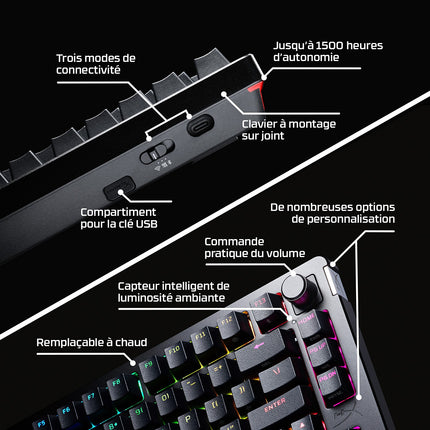 Clavier gamer sans fil HYPERX Alloy Rise Wireless 75