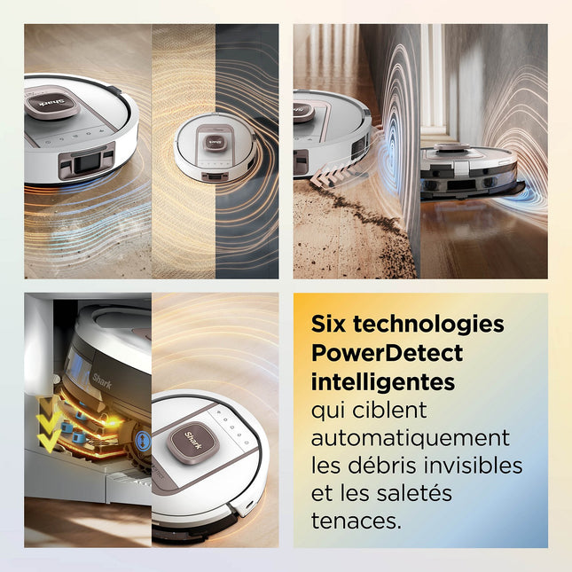 Robot Aspirateur Laveur SHARK PowerDetect ThermaCharged Blanc