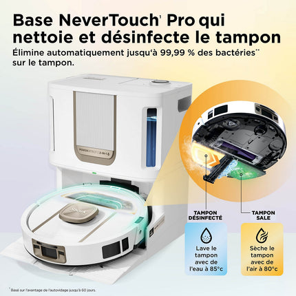Robot Aspirateur Laveur SHARK PowerDetect ThermaCharged Blanc