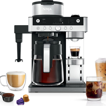 Cafetière filtre et capsules NINJA avec mousseur intégré CFN803EU