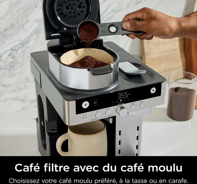 Cafetière filtre et capsules NINJA avec mousseur intégré CFN803EU