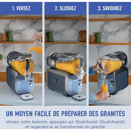 Machine à granita NINJA SLUSHI MAX FS605EUBL,Granités, Cocktails Glacés, Milkshakes, 5 Programmes, 4,4 L