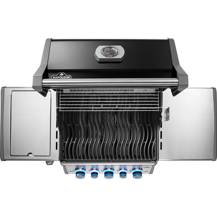 Barbecue gaz NAPOLEON Rogue RPS425RSIBPK2FRR noir 5 bruleurs sur chariot, 60x45 cm bruleurs latéral et arrière infrarouge