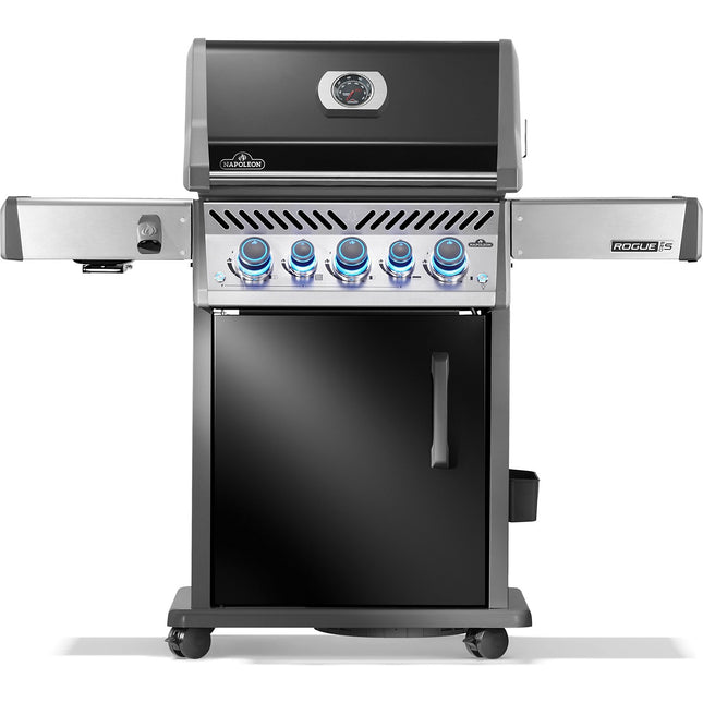 Barbecue gaz NAPOLEON Rogue RPS425RSIBPK2FRR noir 5 bruleurs sur chariot, 60x45 cm bruleurs latéral et arrière infrarouge