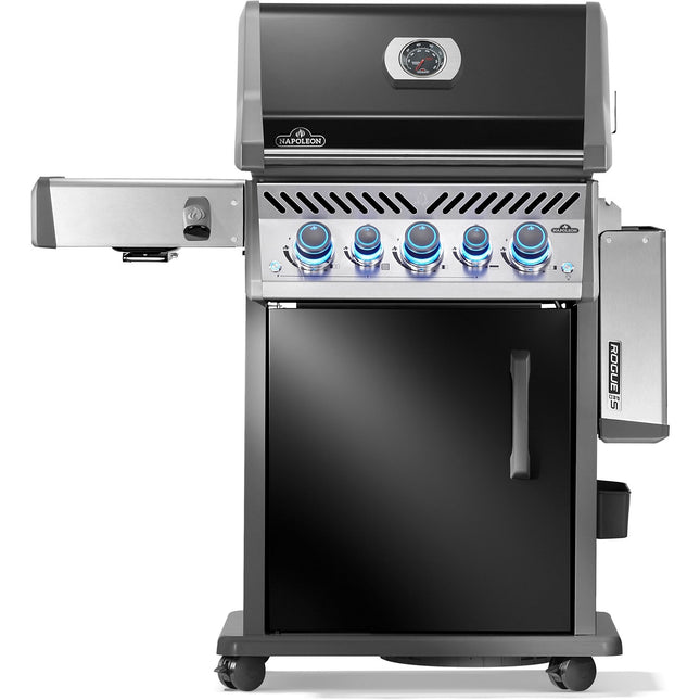 Barbecue gaz NAPOLEON Rogue RPS425RSIBPK2FRR noir 5 bruleurs sur chariot, 60x45 cm bruleurs latéral et arrière infrarouge