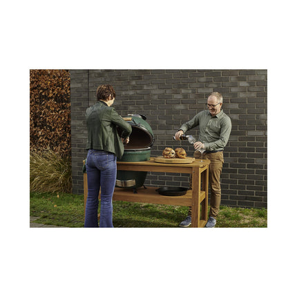Support barbecue BIG GREEN EGG eucalyptus large sans roue