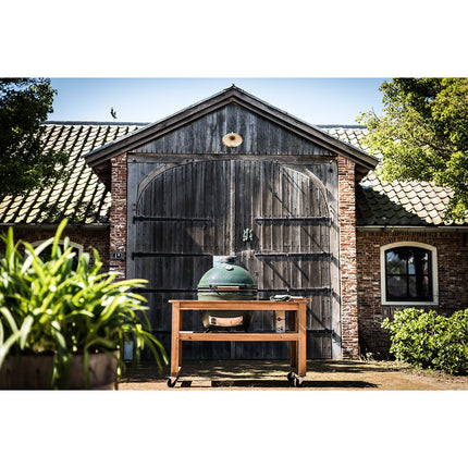 Support barbecue BIG GREEN EGG eucalyptus large sans roue