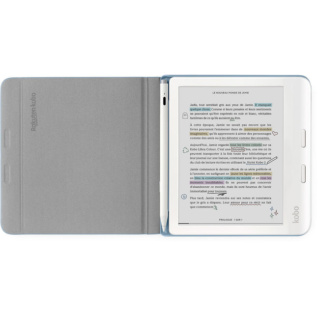 Pochette KOBO Libra Cover Notebook Bleu