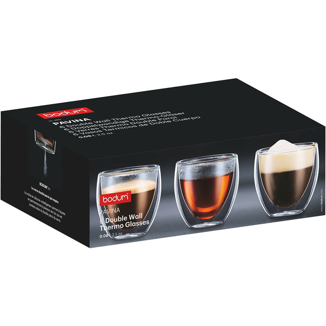 Verre BODUM PAVINA Set de 6 double paroi 0.08 L