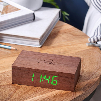 Réveil GINGKO Flip Natural Walnut