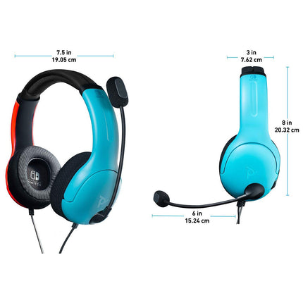 Casque gamer PDP Switch LVL40 Bleu/Rouge