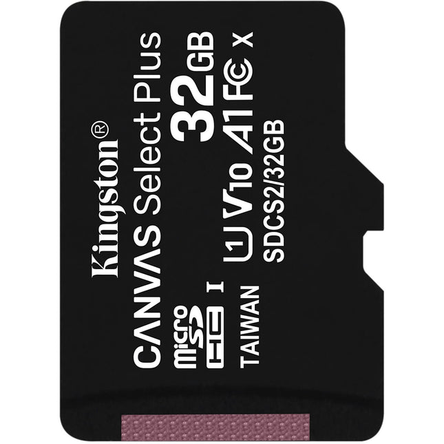 Carte Micro SD KINGSTON 32GB micSDHC Canvas Select Plus 100R A1