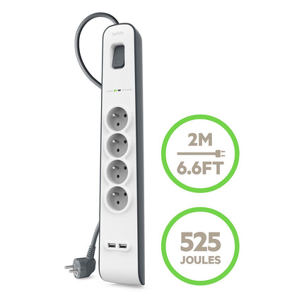 Parafoudre BELKIN 4 prises parafoudres + 2 USB