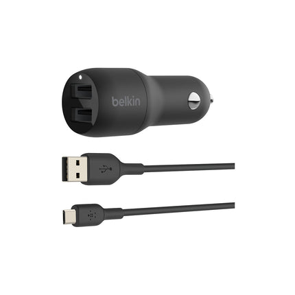Chargeur secteu BELKIN 24W 2xUSB-A/Micro-USB 1m noir