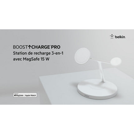 Station de chargement BELKIN MagSafe 3 en 1 Blanc