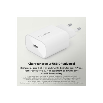 Chargeur BELKIN USB-C 25W Blanc
