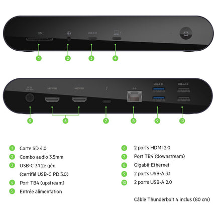 Station d'accueil BELKIN THUNDERBOLT 4 PRO DOCK