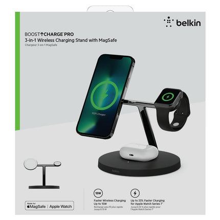Chargeur universel BELKIN MagSafe 3 en 1 Noir