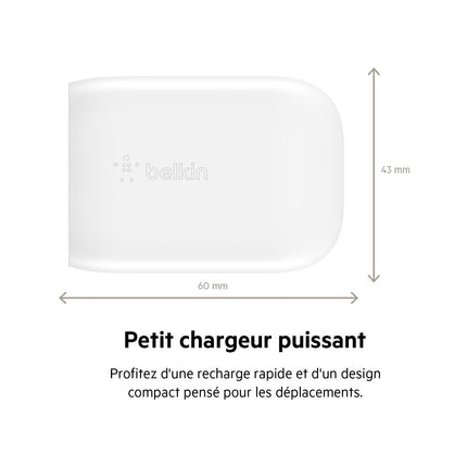 Chargeur BELKIN 30W USB-C pour samsung et apple