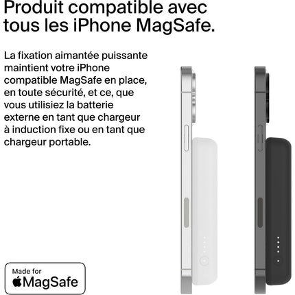 Batterie externe BELKIN 5000 mAh sans fil MagSafe blanc