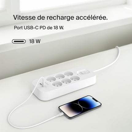 Multiprise BELKIN 6 prises + USB-C et USB-A