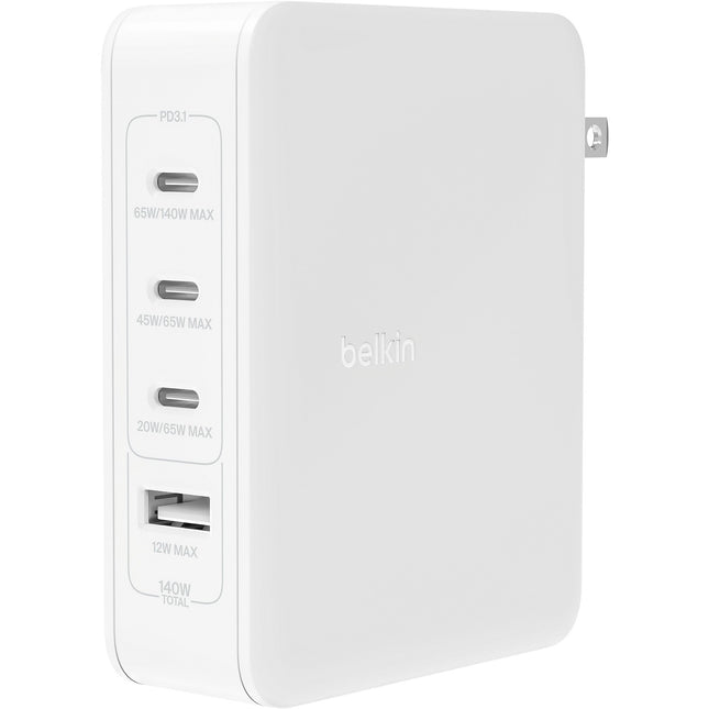 Chargeur secteur BELKIN 4 ports 140W UK+EU+US plug