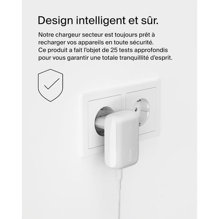 Chargeur BELKIN USB-C 30W Power Delivery + USB-A 12W