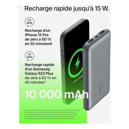 Batterie externe BELKIN 10 000 mAh grise