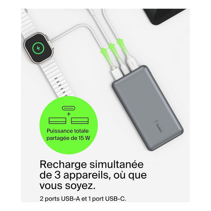 Batterie externe BELKIN 10 000 mAh grise