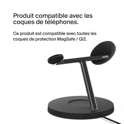 Chargeur induction BELKIN Qi2 noir 3 en 1