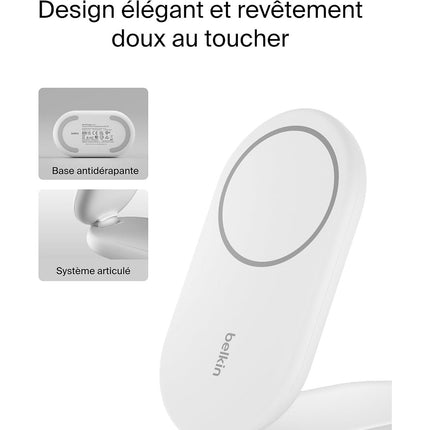 Chargeur induction BELKIN induction 15W 2en1 blanc