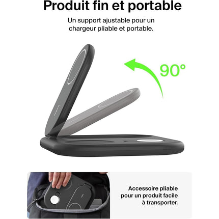 Chargeur induction BELKIN Qi2 15W 3en1 noir