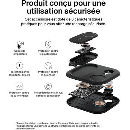Chargeur induction BELKIN Qi2 15W 3en1 noir
