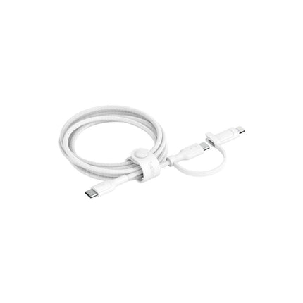 Adaptateur USB BELKIN 2-en-1 USB-C et Lightning 1m50 blanc