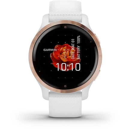 Montre sport GARMIN Venu 2S Rose Gold avec bracelet blanc