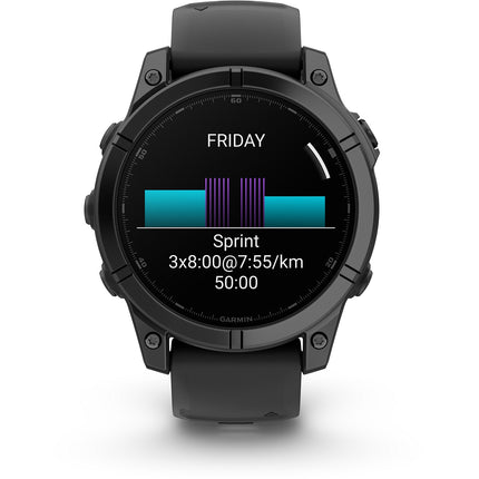 Montre sport GARMIN Fenix E Multisports GPS AMOLED BT Wi-Fi 47 mm Gris Acier bracelet noir
