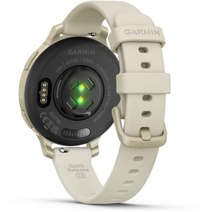 Montre sport GARMIN Lily 2 Active Lunar Gold connectée et élégante GPS BT 38 mm Blanc