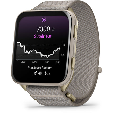 Montre connectée GARMIN Venu X1 Soft Sport et santé GPS AMOLED BT Wi-Fi 41 mm Gris / Gris