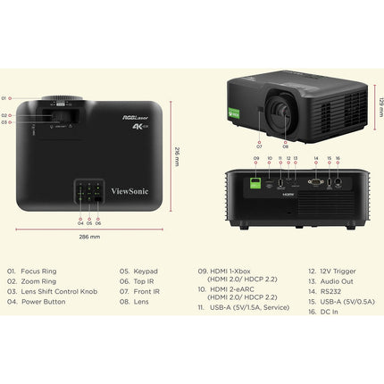 Vidéoprojecteur home cinéma VIEWSONIC LX700-4KB RGB