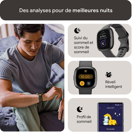 Montre santé FITBIT Sense 2 Aluminium Graphite et ombre