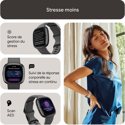 Montre santé FITBIT Sense 2 Aluminium Graphite et ombre