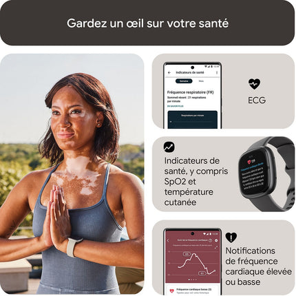 Montre santé FITBIT Sense 2 Aluminium Graphite et ombre