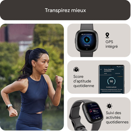 Montre santé FITBIT Sense 2 Aluminium Graphite et ombre
