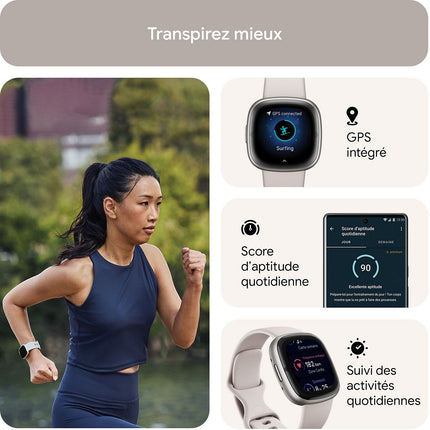 Montre santé FITBIT Sense 2 Aluminium Graphite et ombre