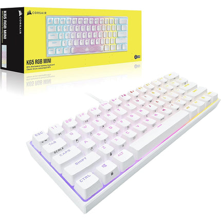 Clavier gamer CORSAIR K65 RGB MINI CHERRY MX Red Blanc