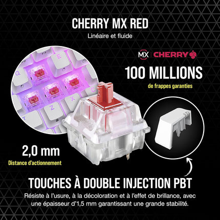 Clavier gamer CORSAIR K65 RGB MINI CHERRY MX Red Blanc