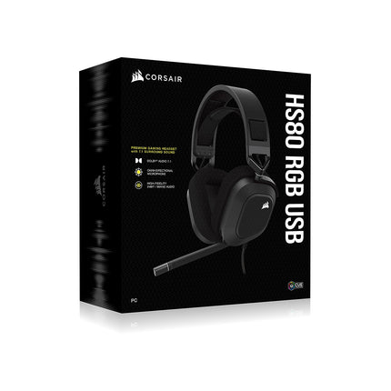Casque gamer CORSAIR HS80 RGB USB Carbon